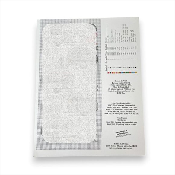 Born to Be Wild by Bobbie G Designs Cross Stitch Pattern Tear Drop Trailers - Picture 2 of 2